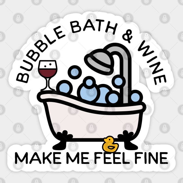 Bubble Bath and Wine Sticker by HolidayBug